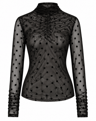 Polka Dot Mesh Top