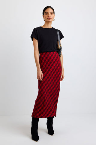 Side Slit Bias Maxi Skirt