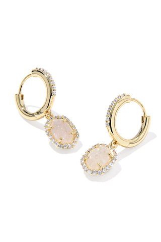 Daphne Crystal Frame Huggie Earrings