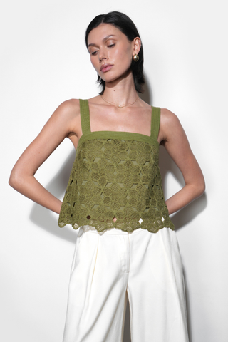 Kandace Crochet Lace Sleeveless Top