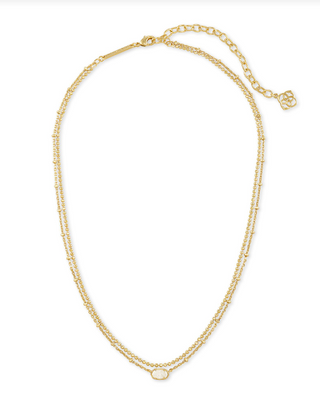 Emilie Multi Strand Gold Iridescent Drusy Necklace