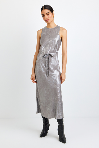 Silver Foil Tank Slip Dress