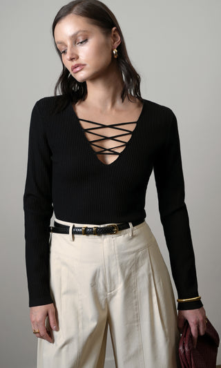 Maxwell Lace Up Top