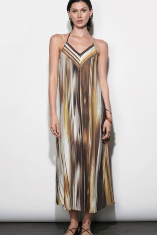 Stella Vertical Watercolor Maxi Dress