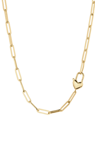 Heart Padlock Interlocking Necklace