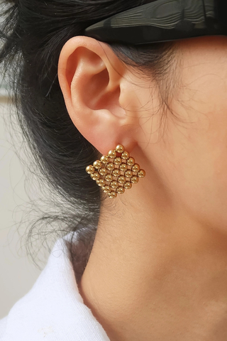 Therese Beaded Square Earrings