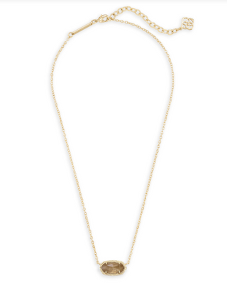 Elisa Short Pendant Necklace Gold Orange Citrine Quartz