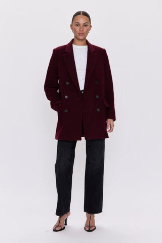 Emory Wool Coat in Claret