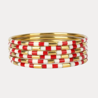 Red White Veda Bangles