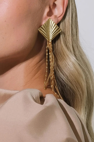 Cancale Geometric Tassel Drop Earrings