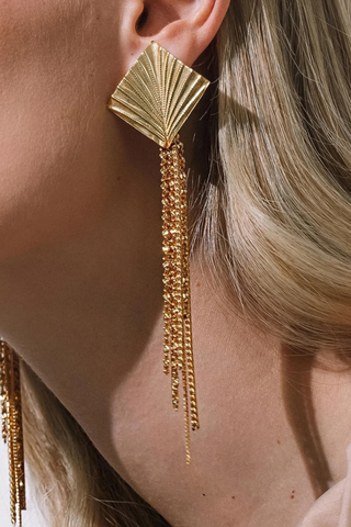 Cancale Geometric Tassel Drop Earrings