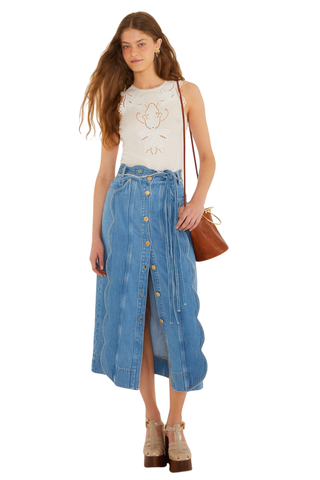 Denim Midi Skirt